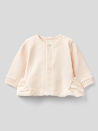 Benetton Warm Ruffles Hoodie Kinderen Wit | BE116001