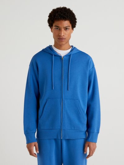 Benetton Warm Zip Hoodie Heren Blauw | BE250658