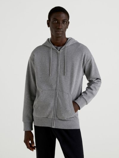 Benetton Warm Zip Hoodie Heren Donkergrijs | BE221110