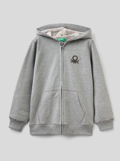 Benetton Warm Zip Hoodie Kinderen Donkergrijs | BE727297