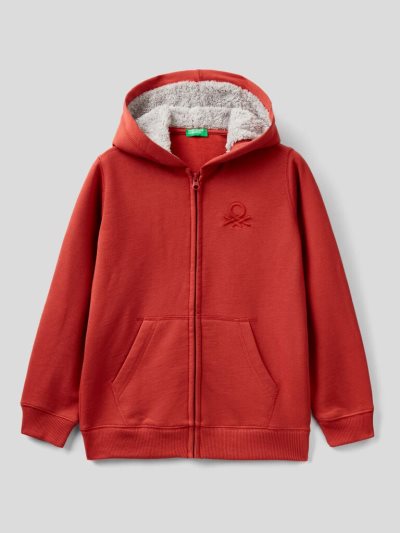 Benetton Warm Zip Hoodie Kinderen Rood | BE238337