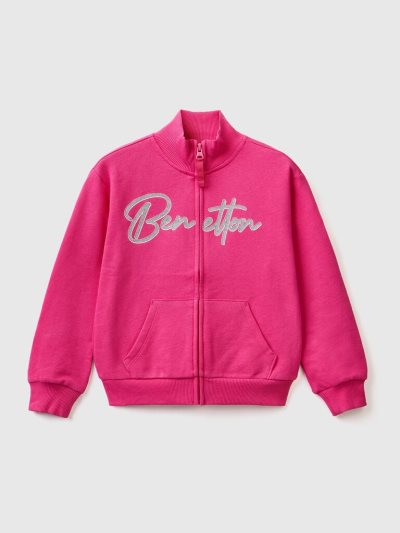 Benetton Zip And Collar Sweatshirt Kinderen Fuchsie | BE686670