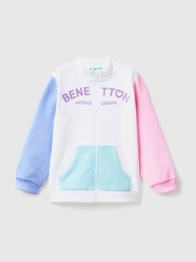 Benetton Zip Organic Katoenen Sweatshirt Kinderen Multi-color | BE193620