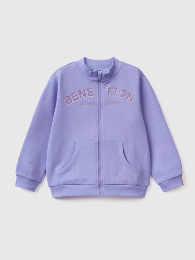 Benetton Zip Organic Katoenen Sweatshirt Kinderen Periwinkle | BE618567