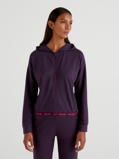 Benetton Zip-up Hoodie Dames Violet | BE649514