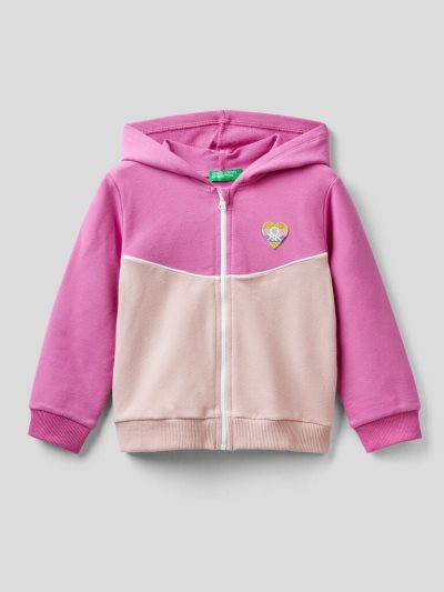 Benetton Zip-up Hoodie Kinderen Cyclamen | BE451855