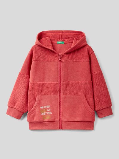 Benetton Zip-up Hoodie Kinderen Rood | BE075518