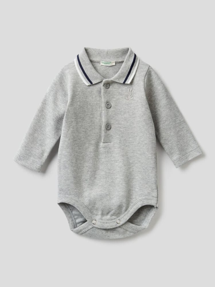 Benetton 100% Katoenen Bodysuit Bodysuits Kinderen Grijs | BE213927