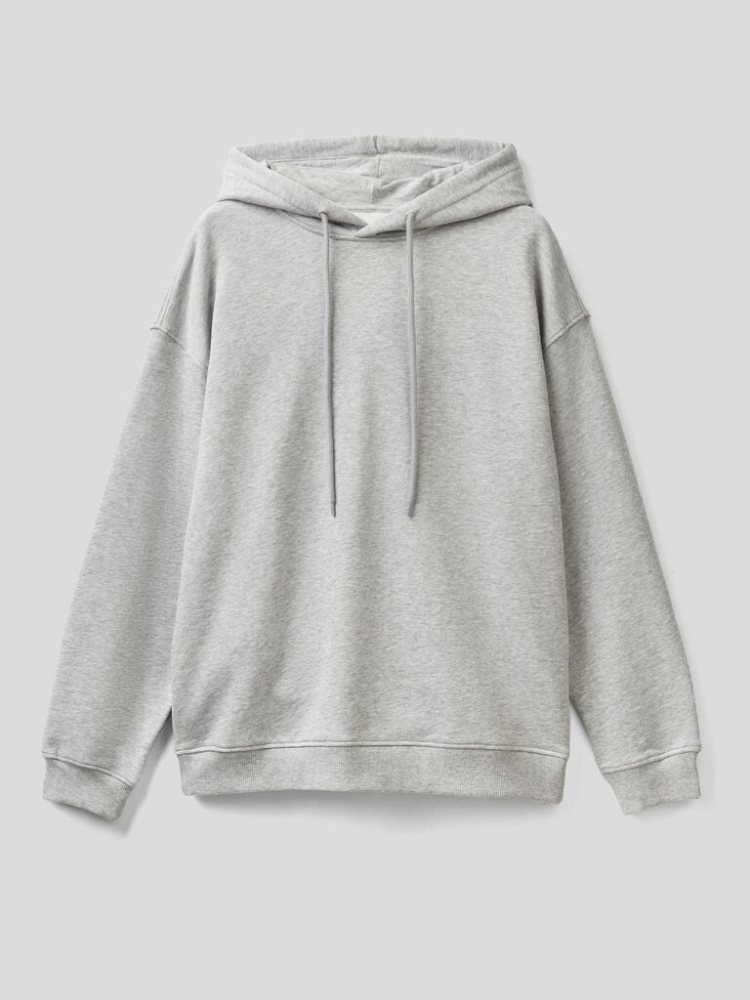 Benetton 100% Katoenen Hoodie Heren Grijs | BE460670