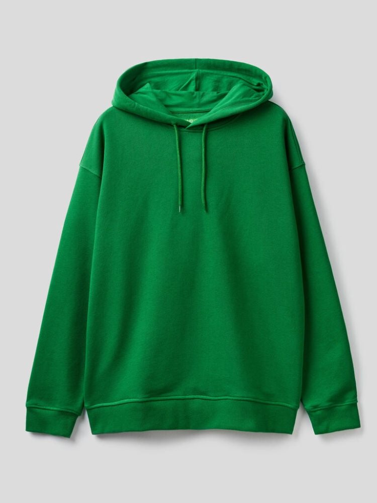 Benetton 100% Katoenen Hoodie Heren Groen | BE268152