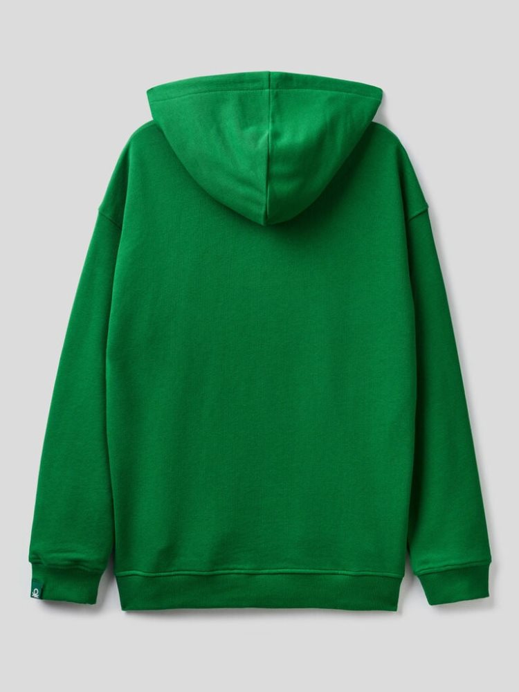 Benetton 100% Katoenen Hoodie Heren Groen | BE268152