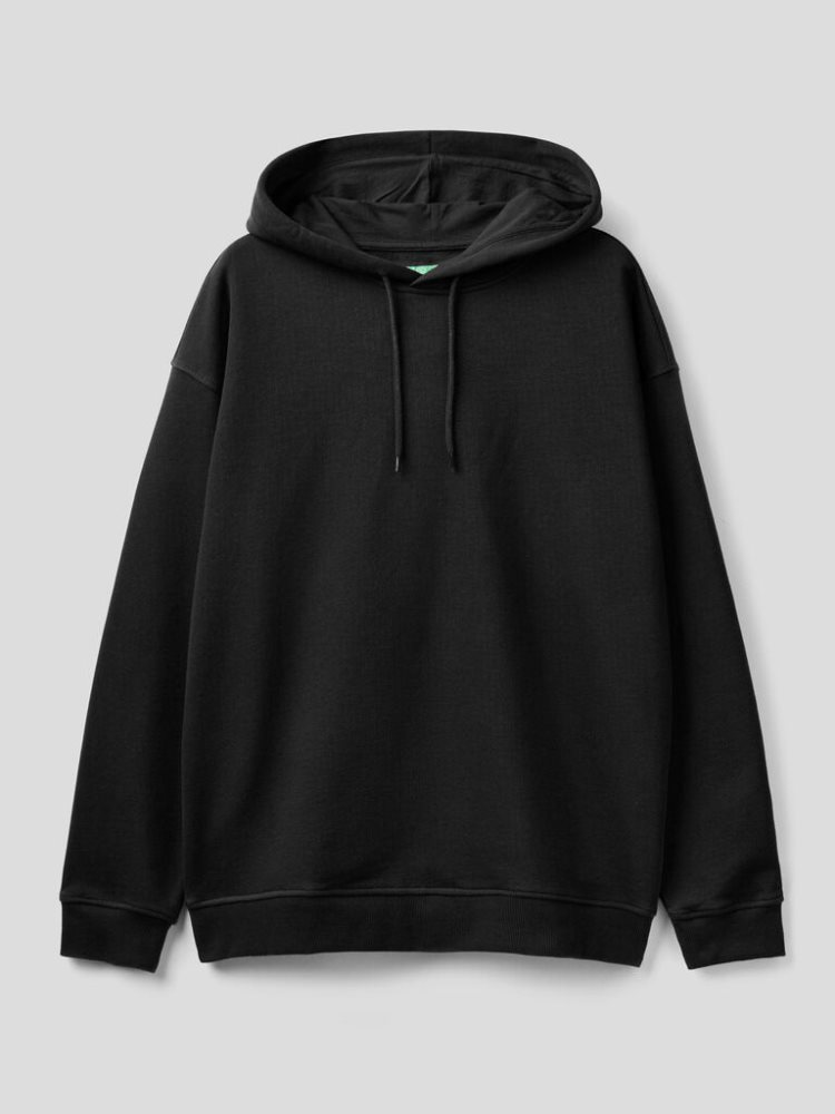 Benetton 100% Katoenen Hoodie Heren Zwart | BE585688