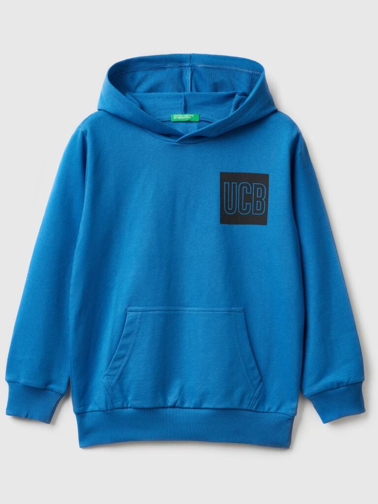 Benetton 100% Katoenen Hoodie Kinderen Blauw | BE165170