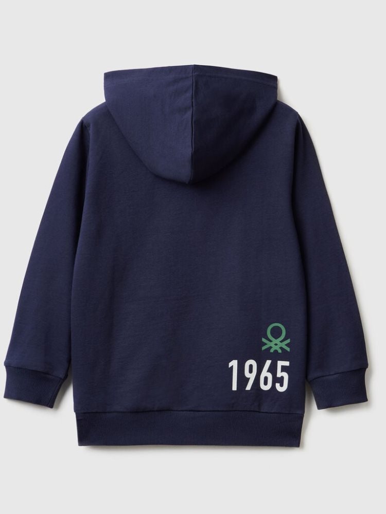 Benetton 100% Katoenen Hoodie Kinderen Donkerblauw | BE384305