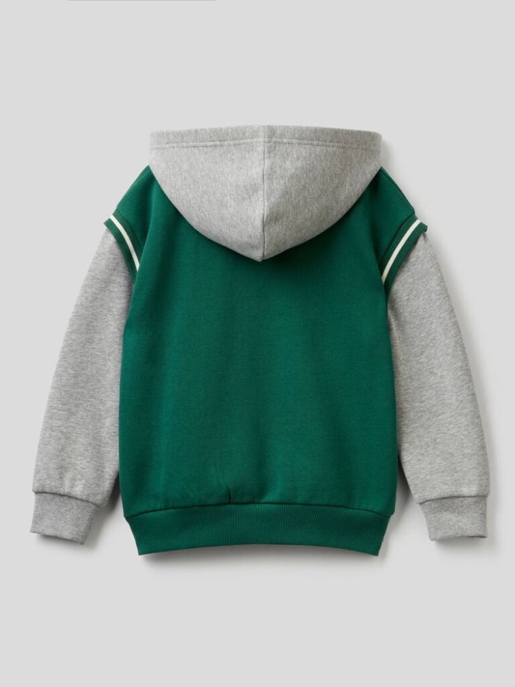 Benetton 100% Katoenen Hoodie Kinderen Groen | BE047037