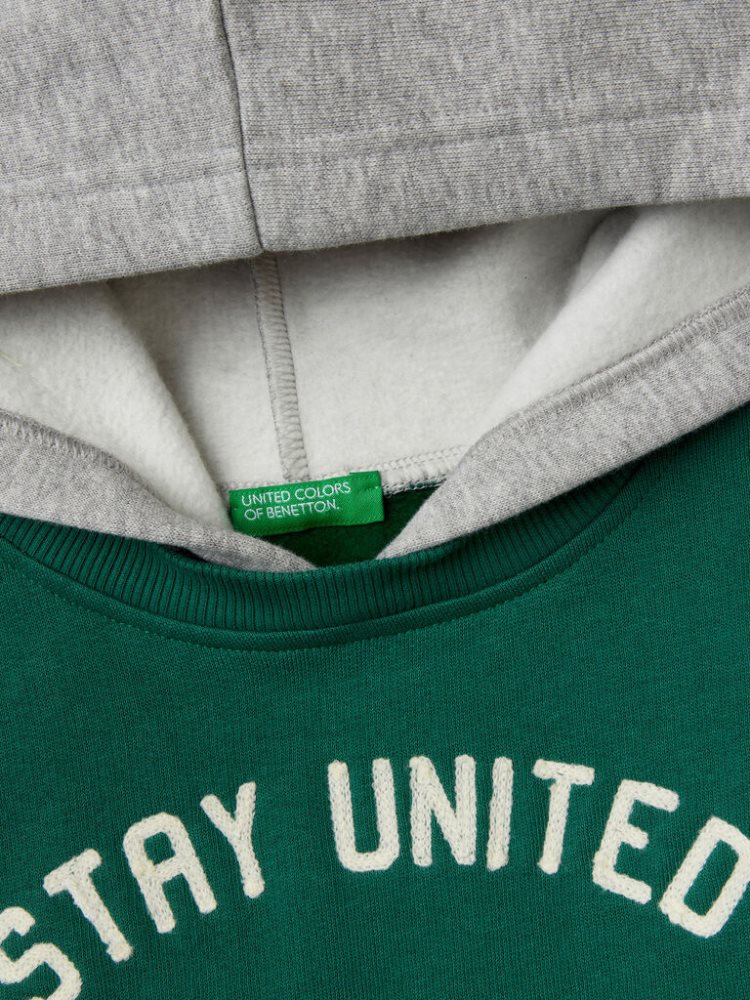 Benetton 100% Katoenen Hoodie Kinderen Groen | BE047037