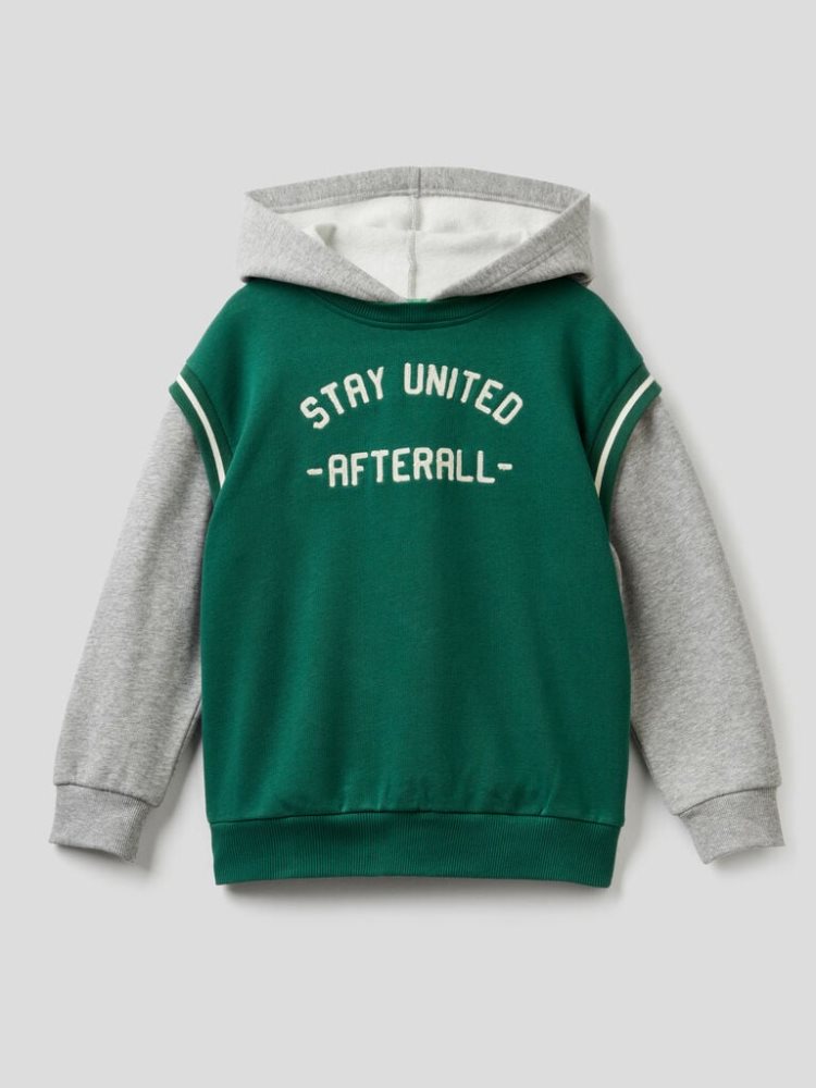 Benetton 100% Katoenen Hoodie Kinderen Groen | BE047037