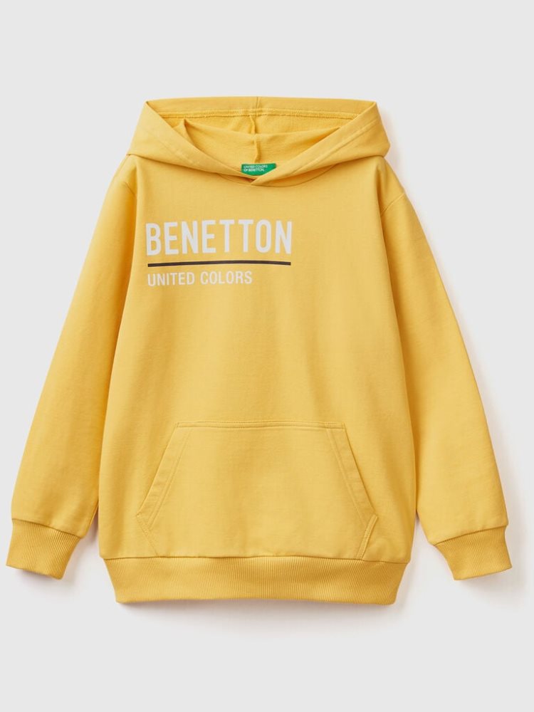 Benetton 100% Katoenen Hoodie Kinderen Geel | BE231523