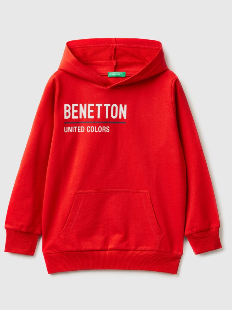 Benetton 100% Katoenen Hoodie Kinderen Rood | BE022149