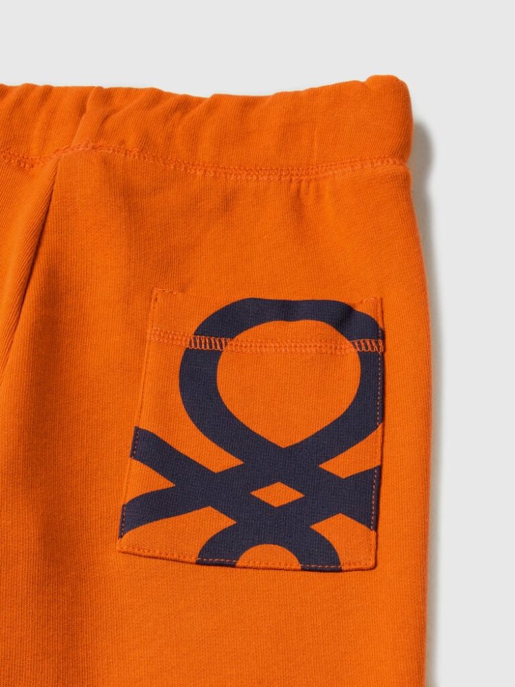 Benetton 100% Katoenen Joggingbroek Kinderen Oranje | BE872433