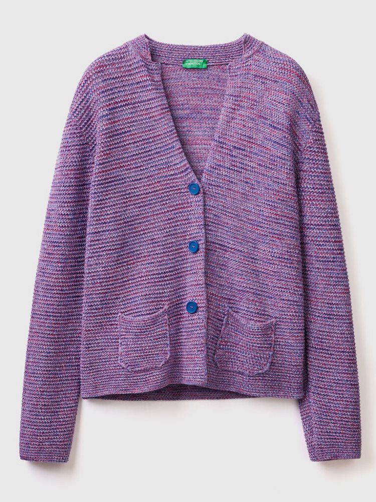 Benetton 100% Katoenen Knit Jassen Dames Violet | BE205062