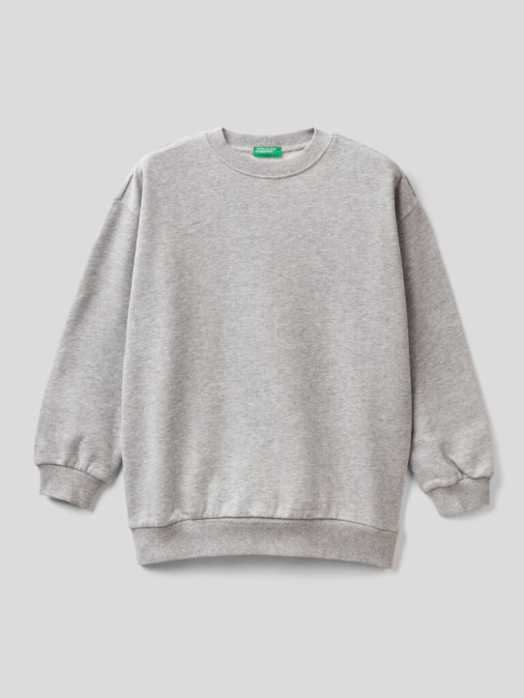 Benetton 100% Katoenen Oversized Sweatshirt Kinderen Grijs | BE338078