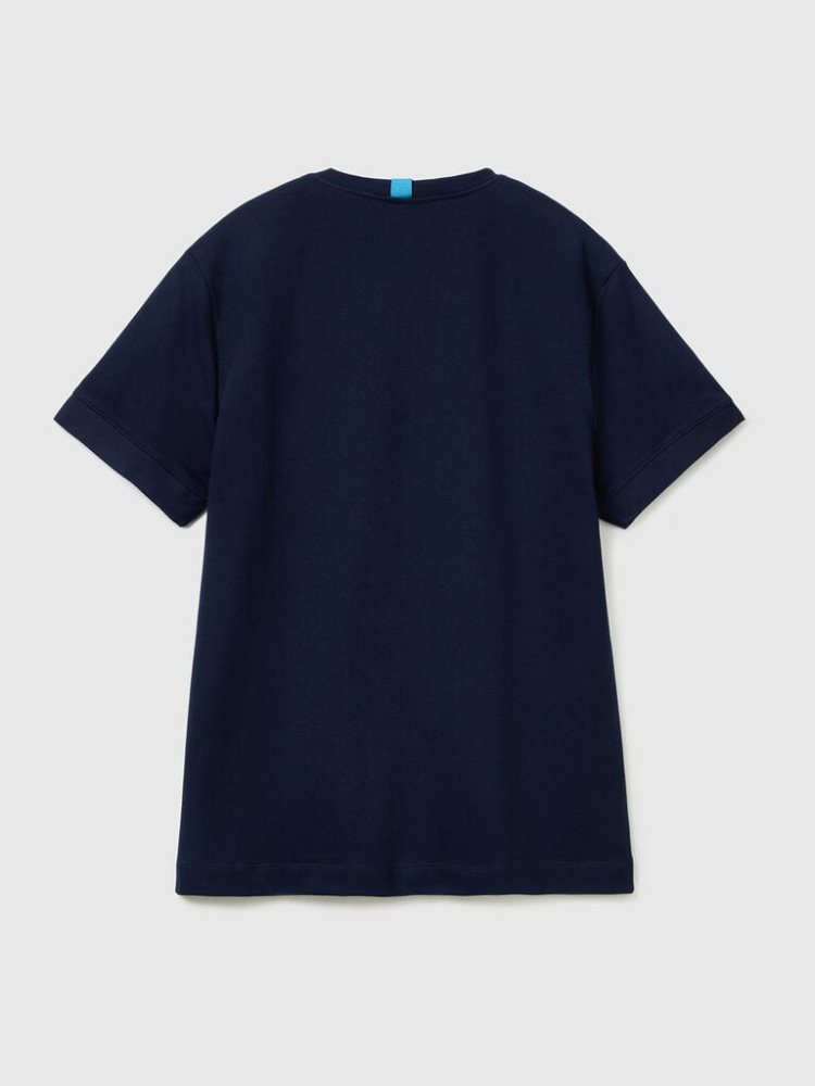 Benetton 100% Katoenen Pocket Short Sleeve T-shirts Heren Donkerblauw | BE708911