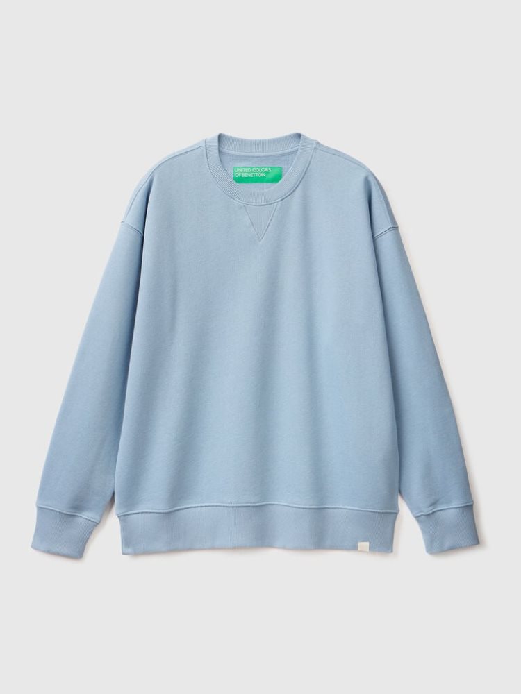 Benetton 100% Katoenen Pullover Sweatshirt Heren Blauw | BE411292