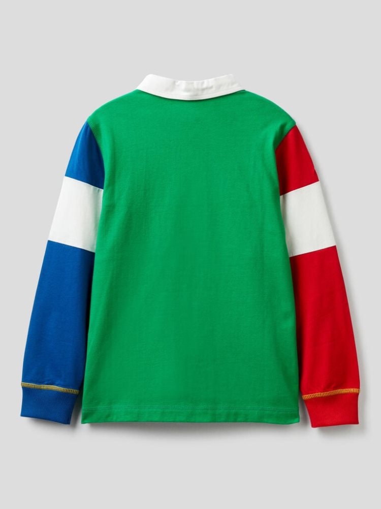 Benetton 100% Katoenen Rugby Long Sleeve Polos Kinderen Multi-color | BE070779