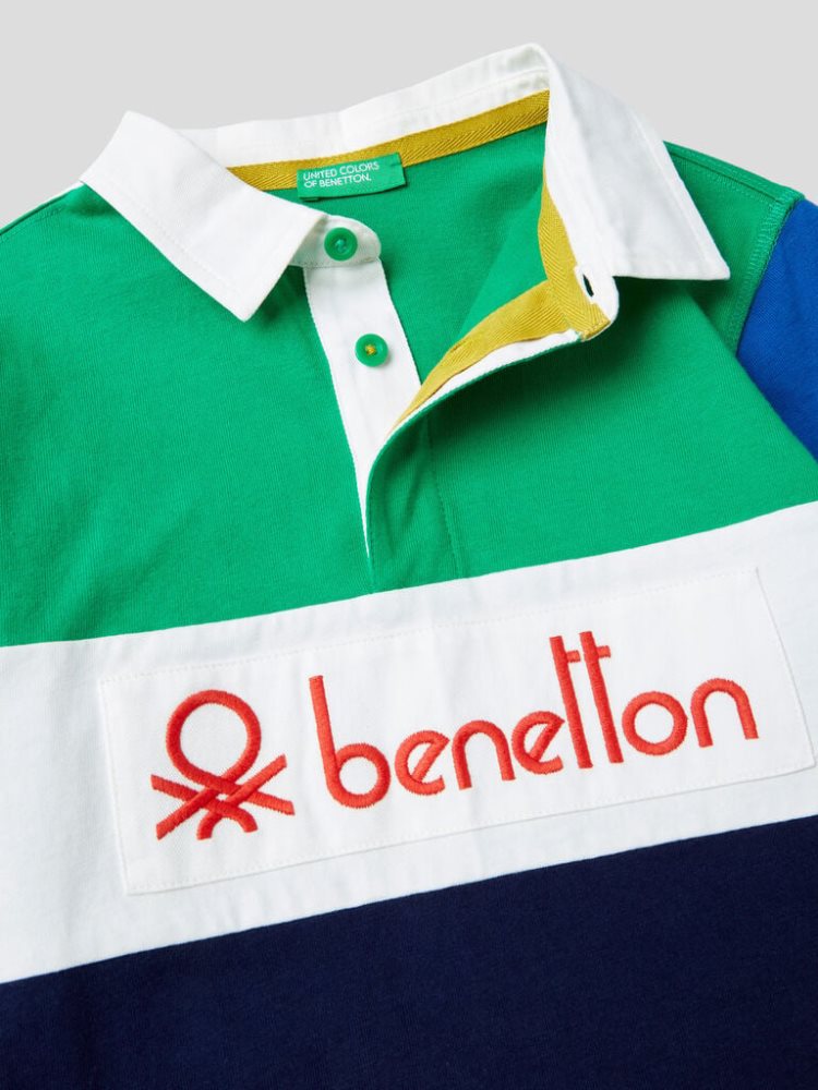 Benetton 100% Katoenen Rugby Long Sleeve Polos Kinderen Multi-color | BE070779