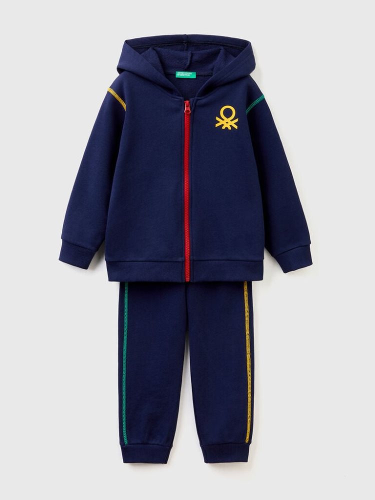 Benetton 100% Katoenen Sweat Trainingspak Kinderen Donkerblauw | BE410049