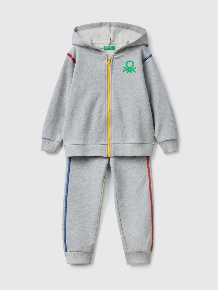 Benetton 100% Katoenen Sweat Trainingspak Kinderen Lichtgrijs | BE669299