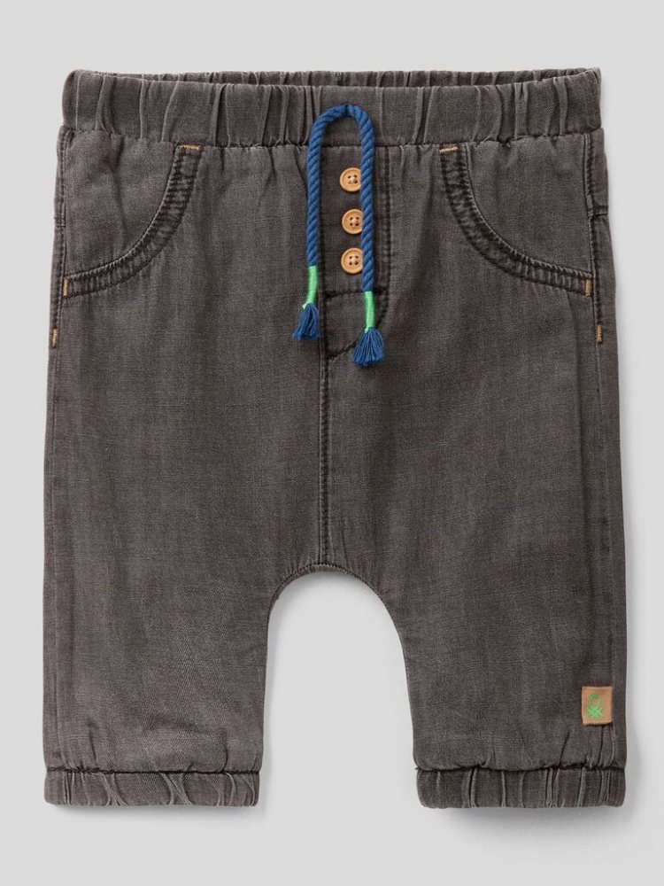 Benetton 100% Katoenen Tassels Broek Kinderen Donkergrijs | BE664735