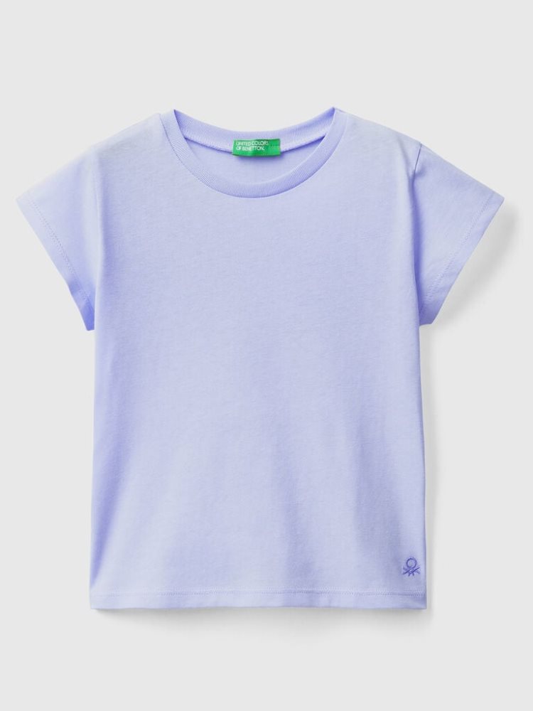 Benetton 100% Organic Katoenen Short Sleeve T-shirts Kinderen Periwinkle | BE406554