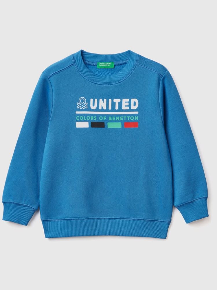 Benetton 100% Organic Katoenen Sweatshirt Kinderen Blauw | BE101021