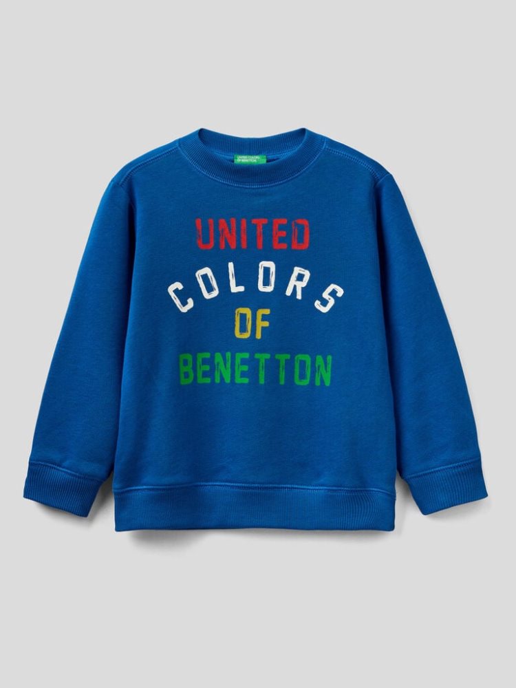 Benetton 100% Organic Katoenen Sweatshirt Kinderen Blauw | BE413716