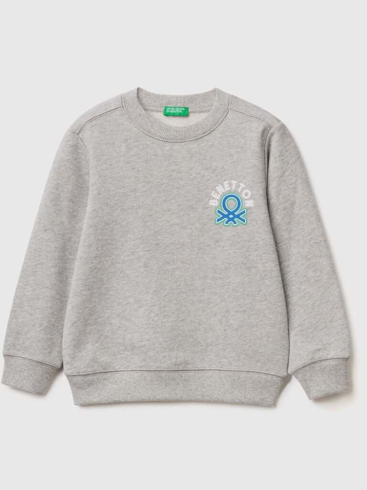 Benetton 100% Organic Katoenen Sweatshirt Kinderen Lichtgrijs | BE752070