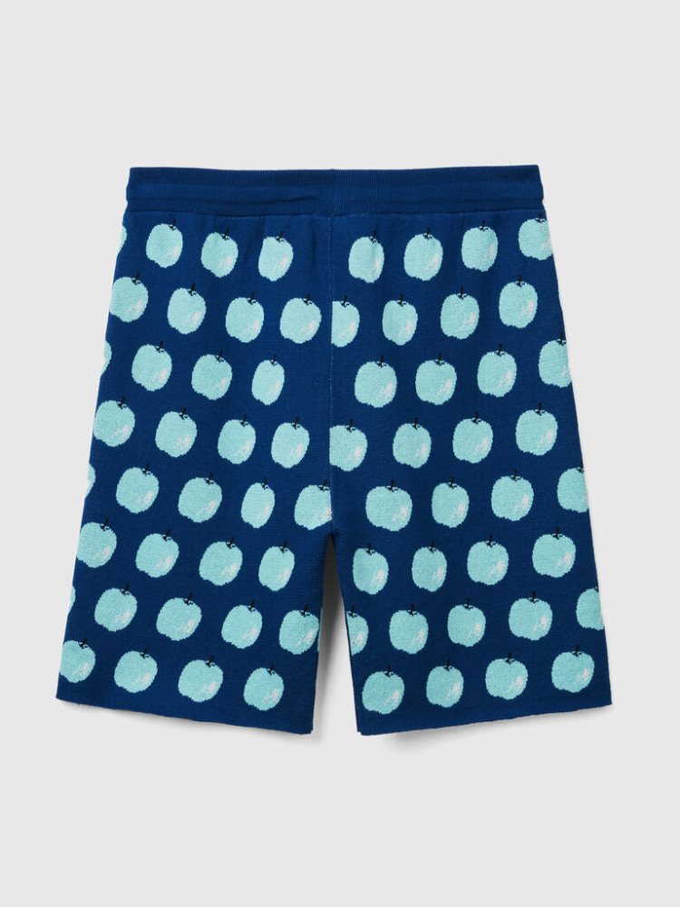 Benetton Apple Pattern Bermuda Heren Blauw | BE533758