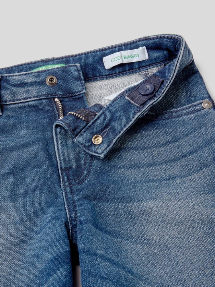 Benetton Baggy Fit Denim Jeans Kinderen Donkerblauw | BE689921