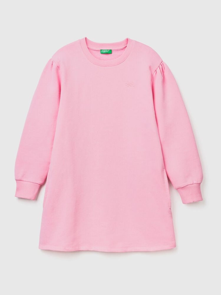 Benetton Balloon Sleeves Jurken Kinderen Roze | BE365462