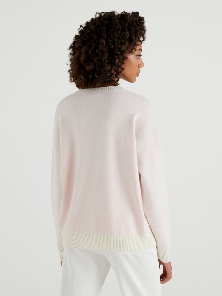 Benetton Benettonxpantone™ Crew Neck Sweaters Dames Lichtroze | BE677727