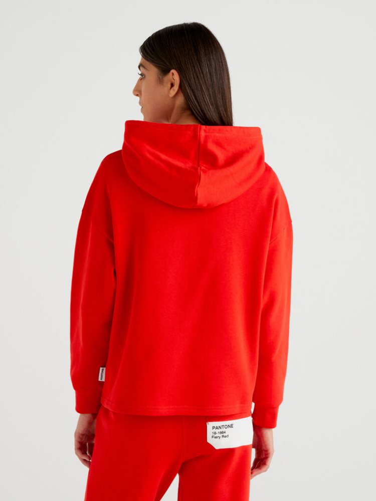 Benetton Benettonxpantone™ Hoodie Dames Rood | BE398043