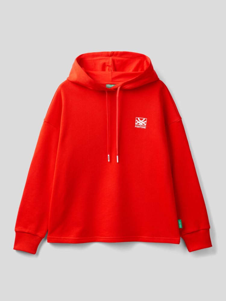 Benetton Benettonxpantone™ Hoodie Dames Rood | BE398043