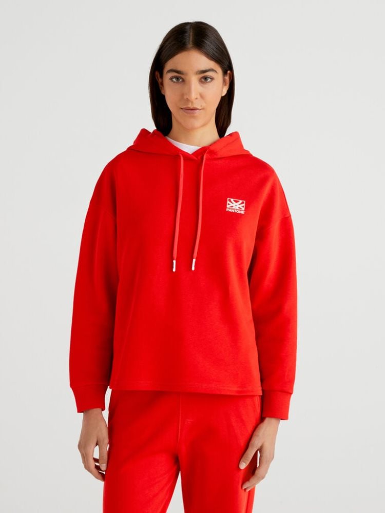 Benetton Benettonxpantone™ Hoodie Dames Rood | BE398043