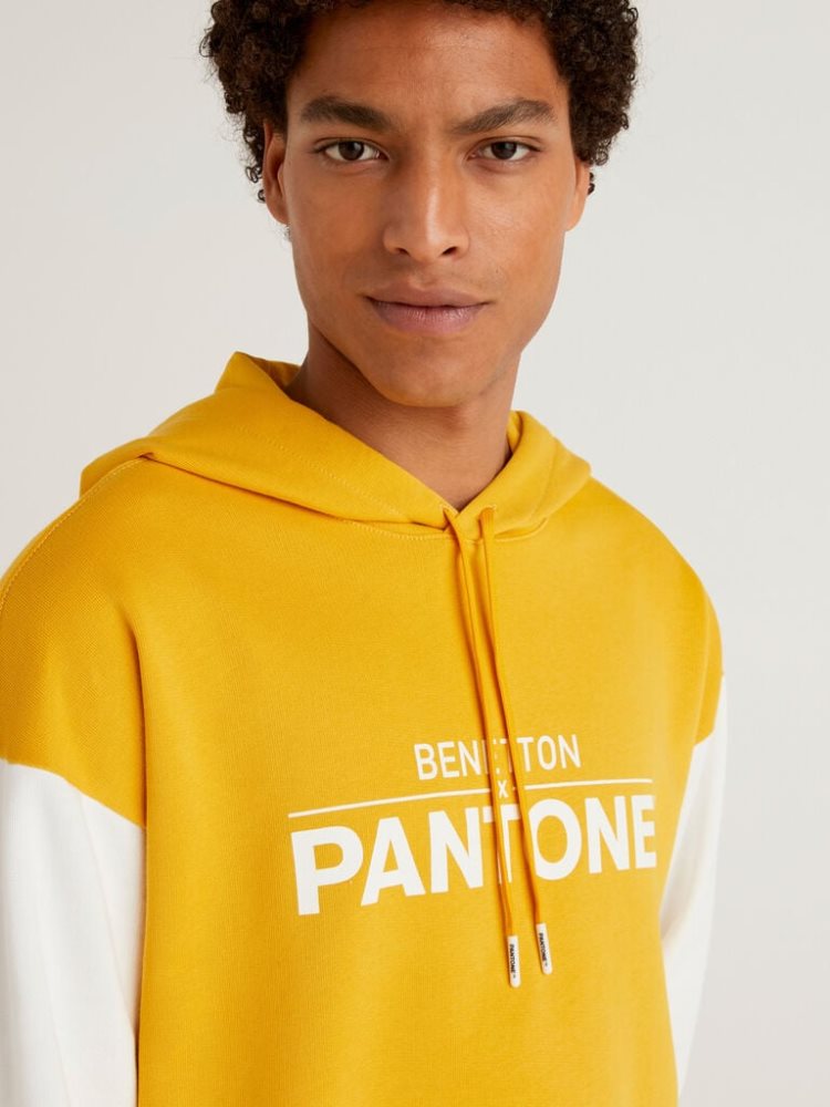 Benetton Benettonxpantone™ Hoodie Heren Geel | BE924419