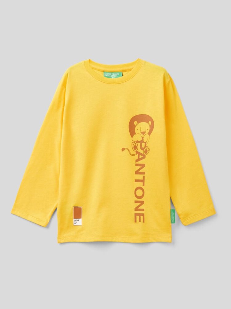 Benetton Benettonxpantone™ Long Sleeve T-shirts Kinderen Geel | BE263739