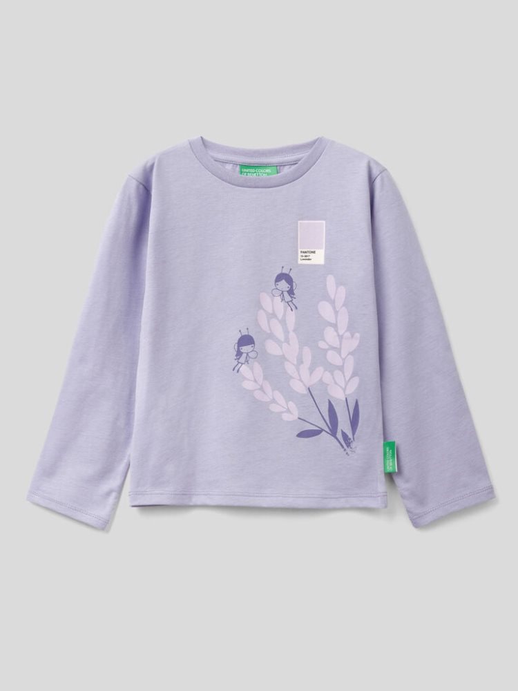 Benetton Benettonxpantone™ Long Sleeve T-shirts Kinderen Lilac | BE472232