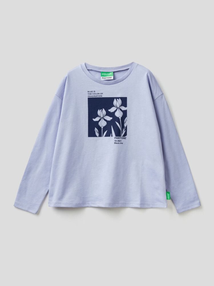 Benetton Benettonxpantone™ Long Sleeve T-shirts Kinderen Lilac | BE664281