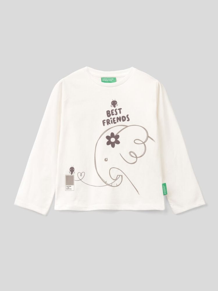 Benetton Benettonxpantone™ Long Sleeve T-shirts Kinderen Wit | BE836748