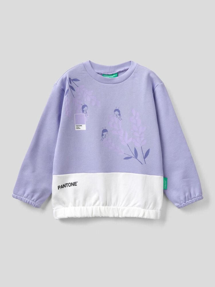 Benetton Benettonxpantone™ Print Sweatshirt Kinderen Lilac | BE108660